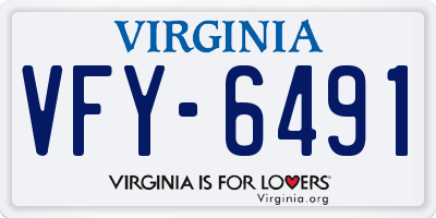 VA license plate VFY6491