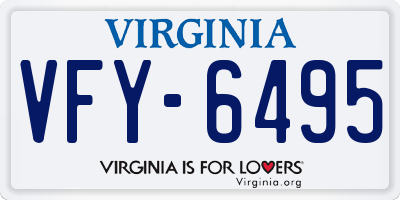 VA license plate VFY6495
