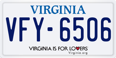 VA license plate VFY6506