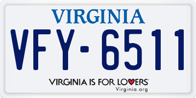 VA license plate VFY6511