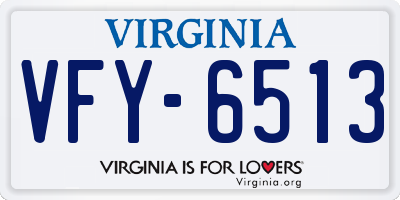 VA license plate VFY6513