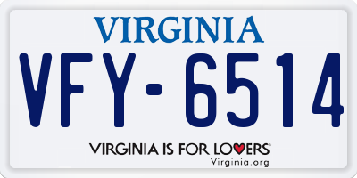 VA license plate VFY6514