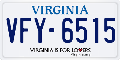 VA license plate VFY6515