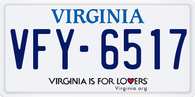 VA license plate VFY6517
