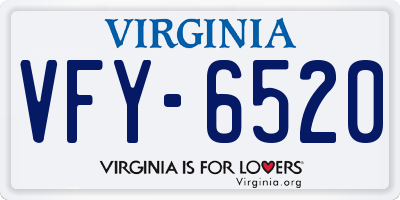 VA license plate VFY6520