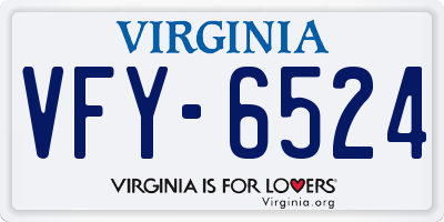 VA license plate VFY6524