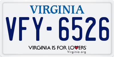 VA license plate VFY6526