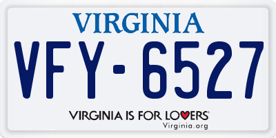 VA license plate VFY6527