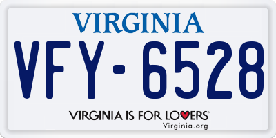 VA license plate VFY6528