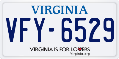 VA license plate VFY6529