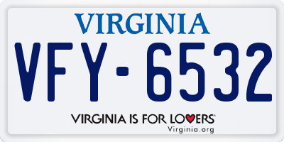 VA license plate VFY6532
