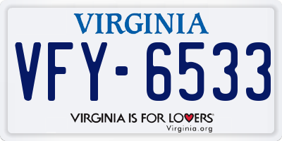 VA license plate VFY6533