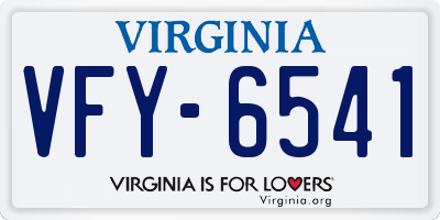 VA license plate VFY6541