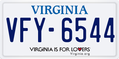 VA license plate VFY6544