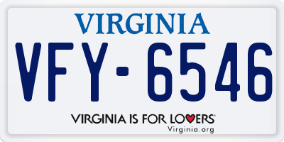VA license plate VFY6546