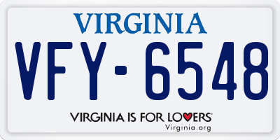 VA license plate VFY6548