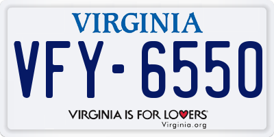 VA license plate VFY6550