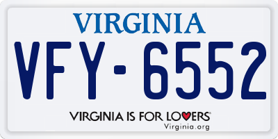 VA license plate VFY6552