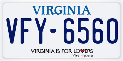 VA license plate VFY6560
