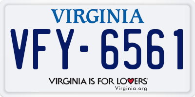 VA license plate VFY6561