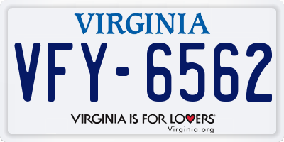 VA license plate VFY6562