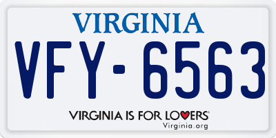 VA license plate VFY6563