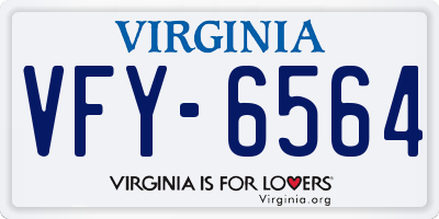 VA license plate VFY6564