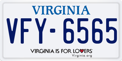 VA license plate VFY6565