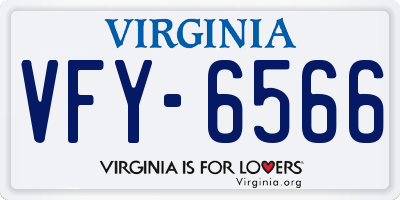 VA license plate VFY6566
