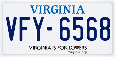 VA license plate VFY6568
