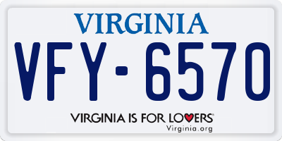 VA license plate VFY6570