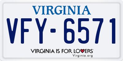 VA license plate VFY6571
