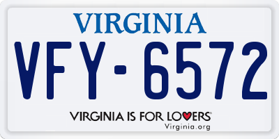 VA license plate VFY6572