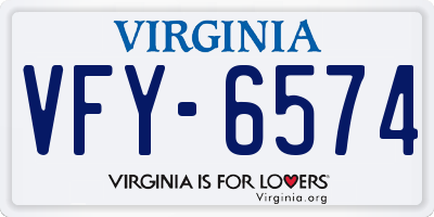 VA license plate VFY6574