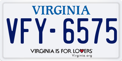 VA license plate VFY6575