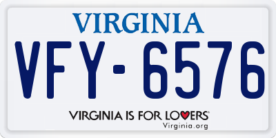 VA license plate VFY6576