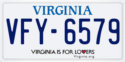 VA license plate VFY6579