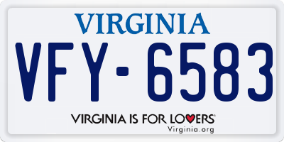 VA license plate VFY6583