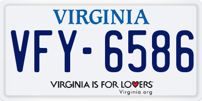 VA license plate VFY6586