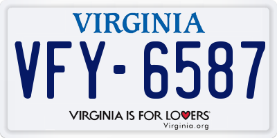 VA license plate VFY6587