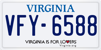 VA license plate VFY6588