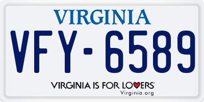 VA license plate VFY6589