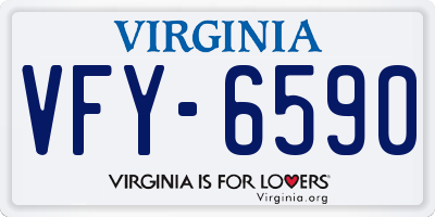 VA license plate VFY6590