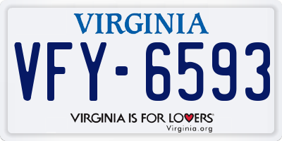 VA license plate VFY6593