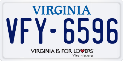 VA license plate VFY6596