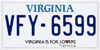 VA license plate VFY6599