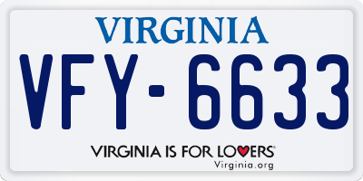 VA license plate VFY6633