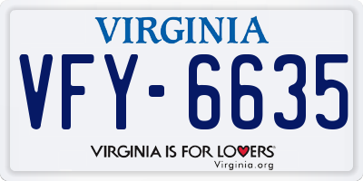 VA license plate VFY6635