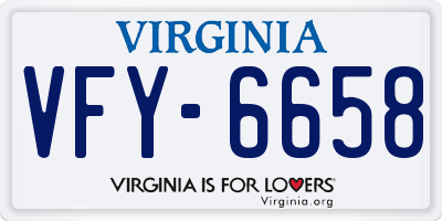 VA license plate VFY6658
