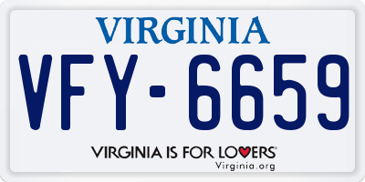 VA license plate VFY6659